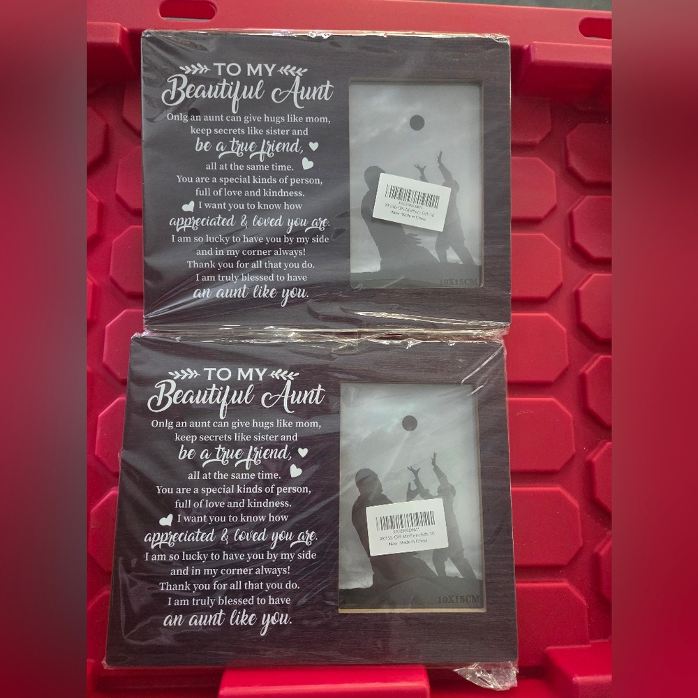 2 NEW Aunt Picture Frame with Sentiment
